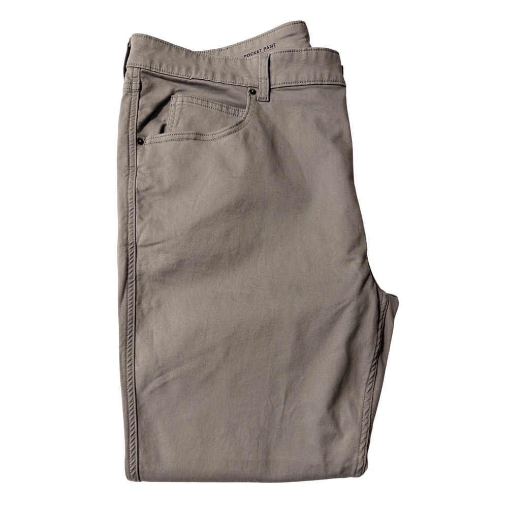 St Johns Bay Slim Fit Pants Mens 42x30 Gray Flat Front Stretch Casual Chinos‎